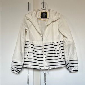 Vince Camuto White Zip Up Hooded Jacket SZ XS